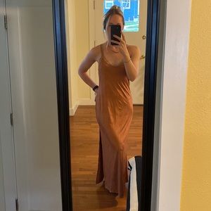 Rust gold maxi dress